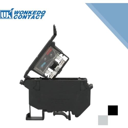 10Pcs UK-5-HESI Din Rail Terminal Blocks Black Connector Screw Fuse Terminal Connector screw terminal block