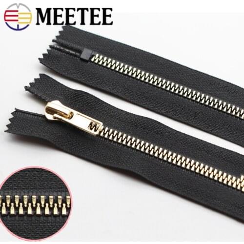 Meetee 2/5pcs Close-End 20cm/Open-End 60cm 5# Resin Zipper for Jacket Coat Sewing Zips DIY Garment Textile Zippers Repair Kits