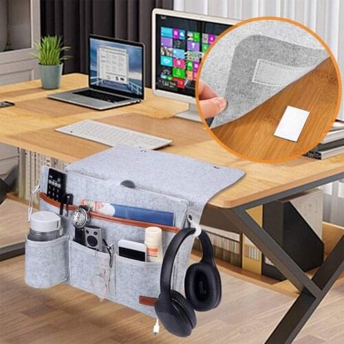 2 Pcs Bedside Organizer Bag,Felt Hanging Storage Bag for Bunk Bed,Holds TV Remote Control,Phones,azines,Tablets