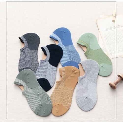 3 Pairs/Lot New Cotton Men‘s Socks Breathable Invisible Male Boat Socks Patchwork Color Spring/Summer Short Ankle Sock All-match