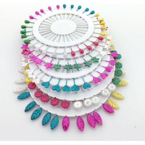 30pcs/plate Colorful Round Pearl Head Leaves/ love Pins Quilting Pins Localization Needle Corsage Sewing Pins Sewing Accessories