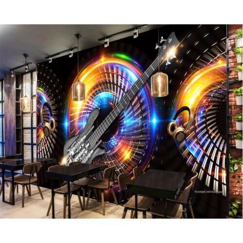 Papel de parede 3d rock hip-hop music character bar mural KTV background wall wallpaper home decoration custom photo mural
