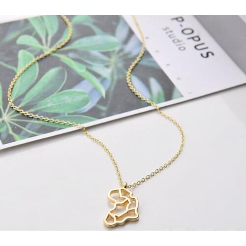 10 Outline hollow Africa Map State geography Necklace Egypt South Africa Kenya city Hometown Clavicle Pendant Necklace Jewelry