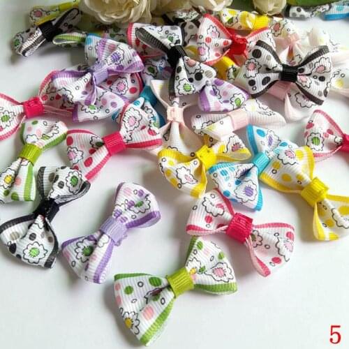 50pcs Mixed Baby Satin Ribbon Polyester Bowknot Hair Clips Applique DIY Craft Wedding Bow Tie Decoration 3.5x2.5cm