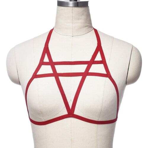 Colour Festival Bra Sexy Lingerie Body Cage Women Body Harness Hollow Crop Top Bondage Harness Cage Bustier