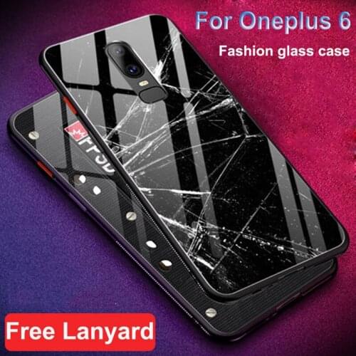 Cases For Oneplus 6 Glass Back Hard Case Oneplus6 Case 1+6 coque one plus6 tempered glass + Soft Silicone Bumper shell