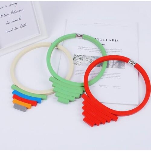 JID Colorful Bohemian Style Handmade Geometric Necklace Stylish Necklaces With Missing Shoulders Statement Jewelry Moms Gift