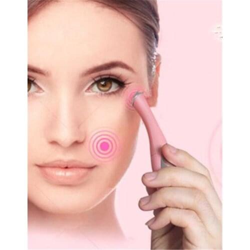 Hot 240 Pcs Beauty Mini Eye Massage Device Pen Type Electric Eye Massager Facials Vibration Thin Face Magic Stick Anti Bag Pouch