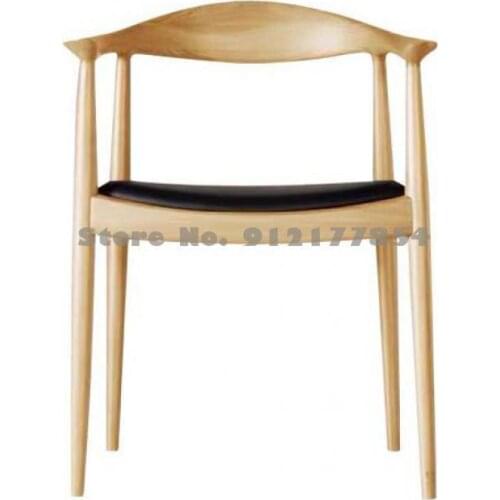 Natural Wood Industry Solid Wood Leather Original Kennedy Desk Chair Nordic Style Modern Minimalist Presidential Chair Dining Ch