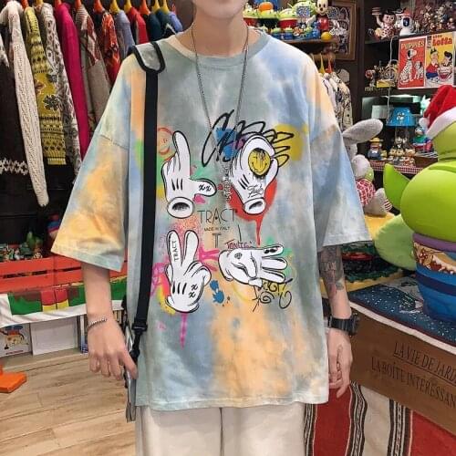 Printed Tees Harajuku Japan Punk Cool Tshirt Kpop Streetwear Boys Shirt Graphic Anime Shirt T Shirts Men Summer O-Neck