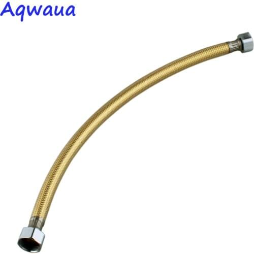 Aqwaua Golden Faucet Plumbing Hose 400/500/600MM Angle Valve Connector Stainless Steel Gold Toilet Flexible Tube for Bathroom