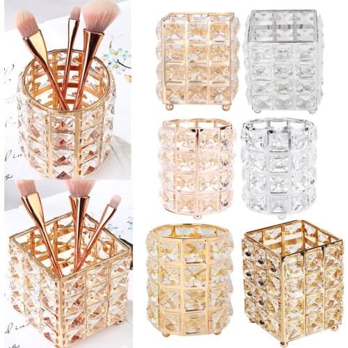 Crystal Cosmetics Organizer Makeup Brush Storage Box European Style Jewelry Eyebrow Pencil Lipstick Holder Makeup Organizer