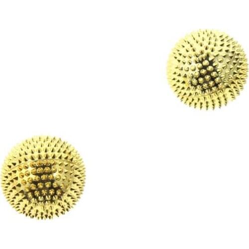 2Pcs/Set 4.5cm Gold Metal Relief and Deep Tissue Magnetic Hand Massager Roller Ball