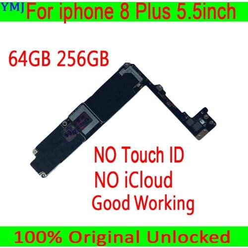 100% Original unlocked for iphone 8 Plus Motherboard without Touch ID,with Clean iCloud for iphone 8 Plus 8p Mainboard+Chips