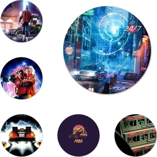 Back To The Future Movie Marty Mcfly Icons Pins Badge Decoration Brooches Metal Badges For Backpack Decoration