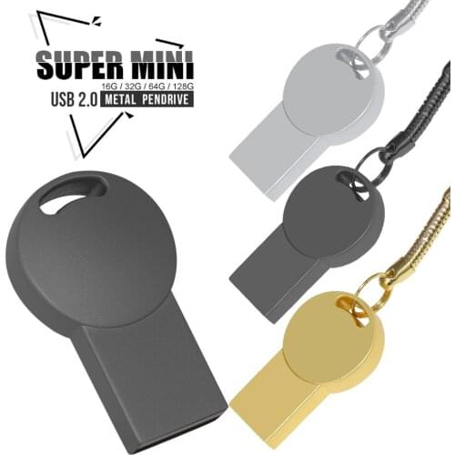 Custom LOGO Metal Mini USB 2.0 Flash Drive 4GB 8GB 16GB 32GB 64GB 128G High Speed Pen Drives Gift Memory Stick Real Capacity