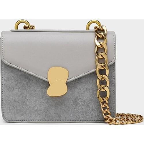 Fashion color matching metal heavy chain bag womens bag 2020 new love letter bag single shoulder crossbite small square bag