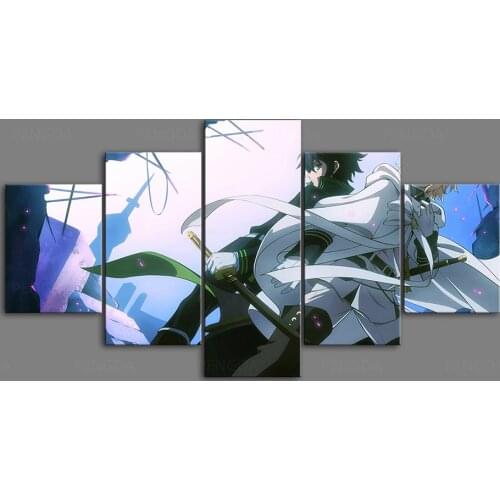 Modular Pictures Canvas Painting Wall Art Posters Seraph of the End Print Modern 5 Panel Living Room Anime Home Decor Framework