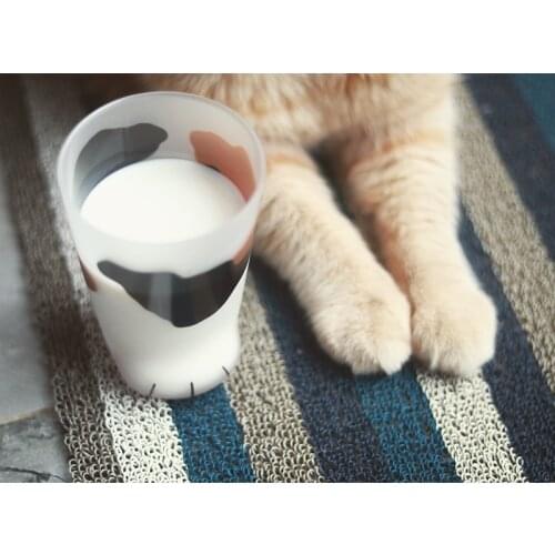 [MPK] Best Present for your Girlfriend, Christmas Gift for Cat Lovers, Cat Paw Milk Glass