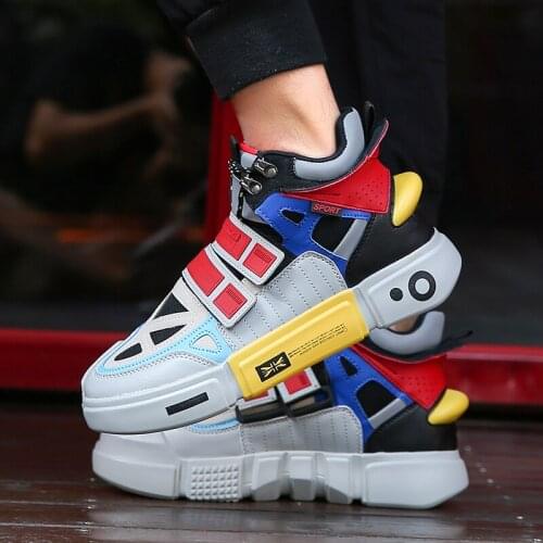 Men Sneakers 2020 High Quality Leather Breathable Flat Platform High top Fashion Mixed Colors Casual Men Shoes Traines Walking