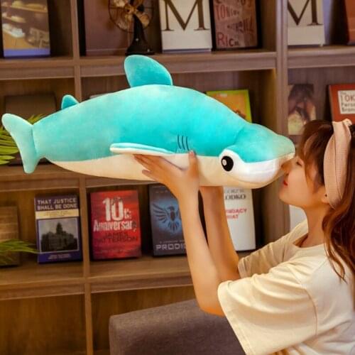 58/75cm Soft Hammerhead Shark Plush Dolls Simulated Shark Stuffed Plush Toys For Children Sleep Pillow Cushion Birthday Gift
