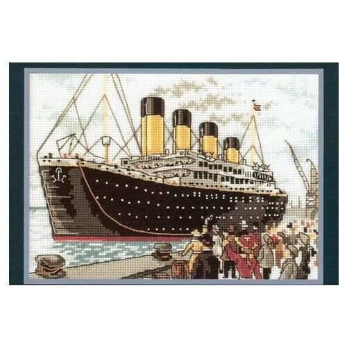 DIY Chinese embroidery kits cross-stitch 14 counted landscape Boat Wall decorative painting cross stitch white canvas