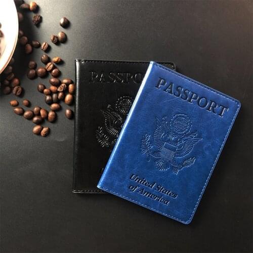 PU Leather USA Passport Cover Travel Passport Case American Passport Holder Travel accessories Covers for Passports Girls