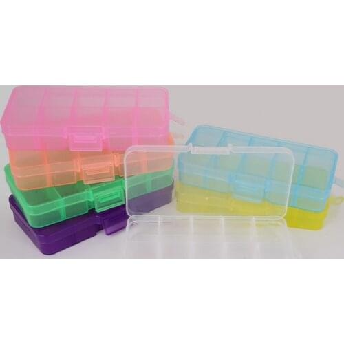 Cheap 10 cells Plastic lots Adjustable Jewelry Storage Box Case Craft Organizer Ring Earring Beads Pills Container for Display
