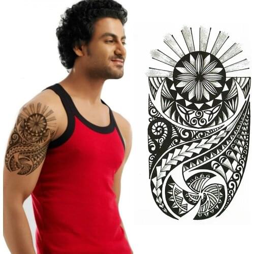 POLYNESIAN TEMPORARY TATTOO, SUN, EARTH, TRIBAL MENS, WOMENS, MAORI, STICKER