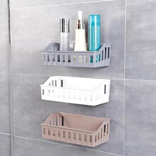 Bathroom Storage Shelf Wall Hanging Toilet Storage Basket Suction Cup Wall Corner Shelves Shampoo Holder Cosmetics Organizer