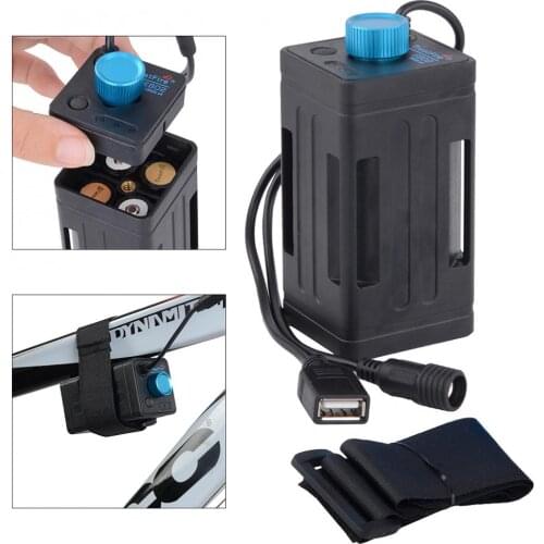 Portable Practical Waterproof Battery Case Box with USB Interface Support 4 x 18650 Battery for Bicycle LED Light
