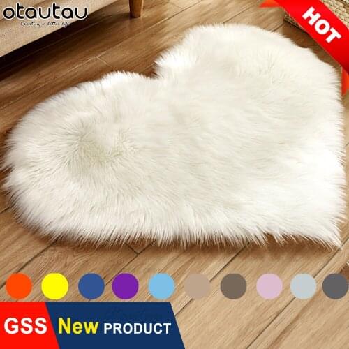 Fluffy Faux Fur Rugs and Carpets for Home Living Room Door Mat Entrance Kitchen Cute Floor Girls Bed Room Area Heart Rug Rainbow