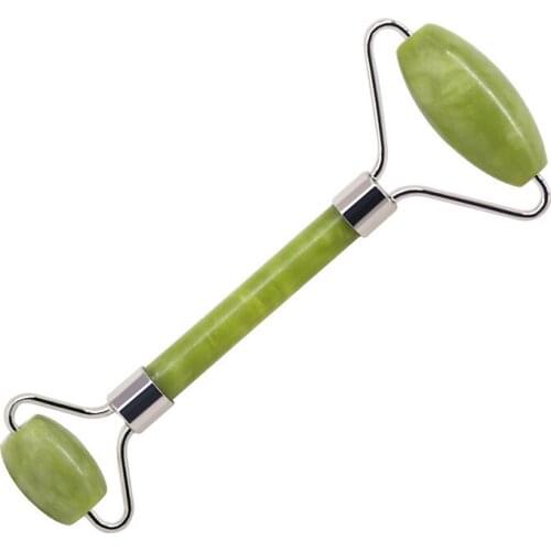 Double Green Jade Roller Roller Face Massager Slimming Face Neck lift masajeador Massage Stone Beauty Health Care