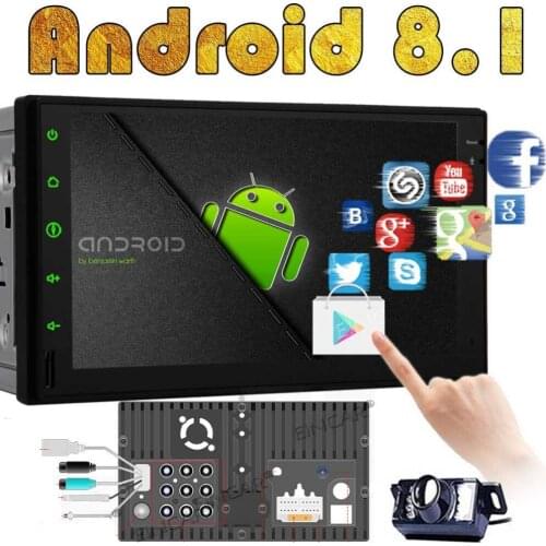 Touch Screen AM FM RDS Radio, Support Bluetooth, GPS, WiFi, MirrorLink, SWC, AUX, USB/SD, OBD2 EinCar Android 8.1 Car Radio Doub