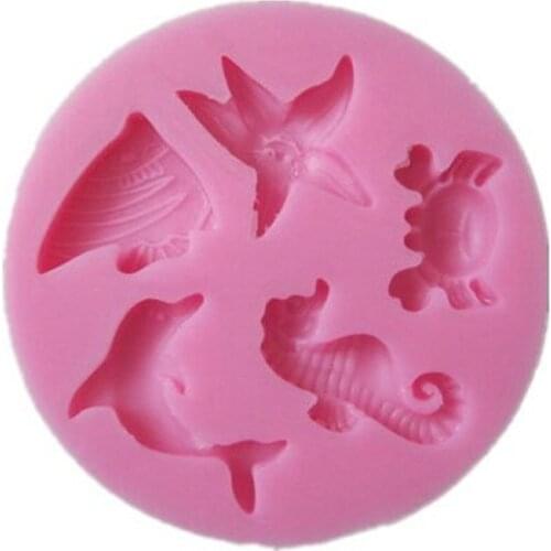 Sea Animal Shaped Silicone Cake Mould Sugar Paste 3D Fondant Cake Decoration Tools Soap Mould