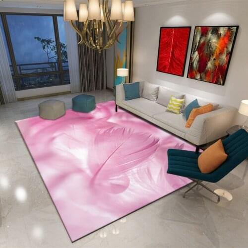Nordic Luxurious Feather Carpet Soft Peacock Feather Print Large Area Rug for Living Room Bedroom Anti-slip Rugs Floor Door Mat