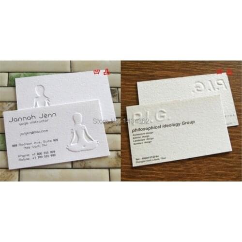 Custom 500pcs Specialty Paper - 320g Shell Paper Concave convex Business Cards Business Card Printing