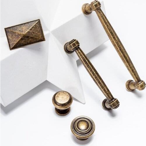 Zinc Alloy Old Blue Bronze Handle Classic European Cabinet Wardrobe Handle Antique Drawer Door Handle