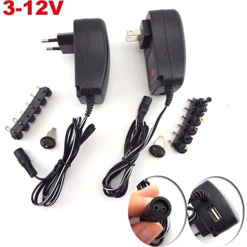 AC 100-240V to DC 3V 4.5V 5V 6V 7.5V 9V 12V 2A 2.5A Adjustable Power Supply Adapter Universal Charger for LED Light Strip CCTV