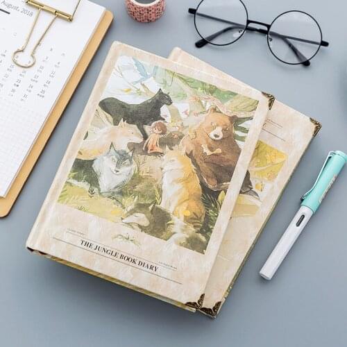 Vintage Wolfboy Forest Friends Notebook Color Paper Hardcover Diary Book School Office Supplies Stationery