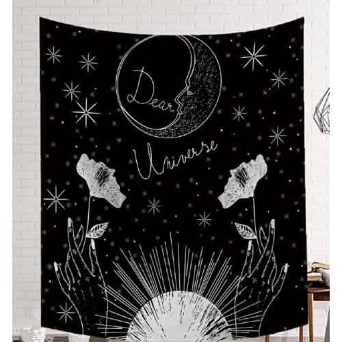 Vintage Black Stars Galaxy Galaxy Tapestry Wall Decoration Yoga Beach Cloth Sun Block Dark Constellation Shawl 2019