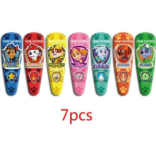 7PCS Paw Patrol PVC Cartoon Hairpins Girls Hair Accessories Barrette Hair Clips Hairwear For Girls Women Party Birthday Gift