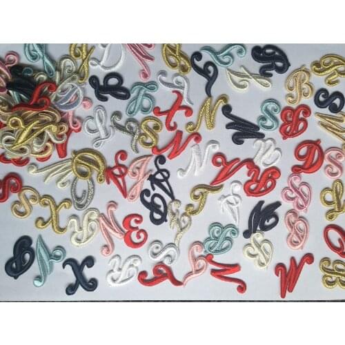 100 Pcs/Lot Letters Badge Mix Embroidered Motif Applique, Garment Embroidery Patches DIY Accessories