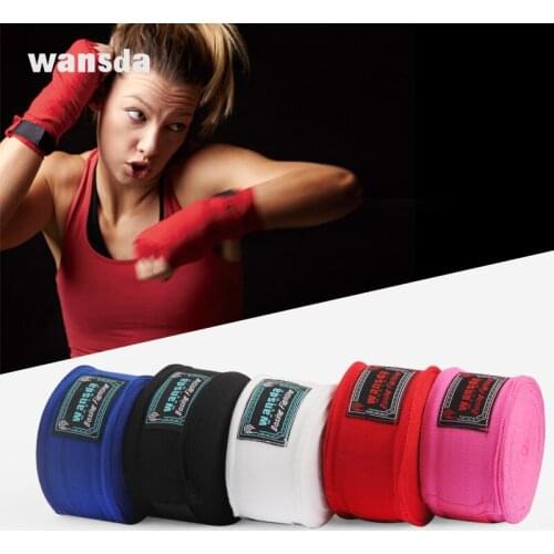 2pcs/roll Cotton 3M Boxing Sports Strap Kick Boxing Bandage Sanda Muay Thai karate MMA Taekwondo Hand Gloves Wraps Fitness