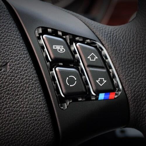 Car Interior Accessories Carbon Fiber Steering wheel buttons stickers For BMW E90 3 Series (2005-2012) Car Styling Accessories