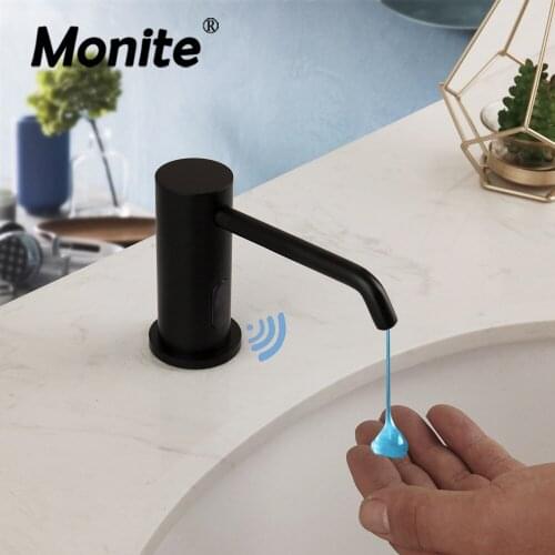 Monite Sensor Soap Dispenser Automatic Kitchen & Bathroom Dispenser Liquid Soap Lotion Dispenser Stainless Steel Head ABS Bottle