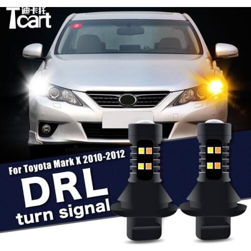 Car accessories For Toyota Mark X (X130) 2010-2013 Led Daytime Running Light turn drl 2in1