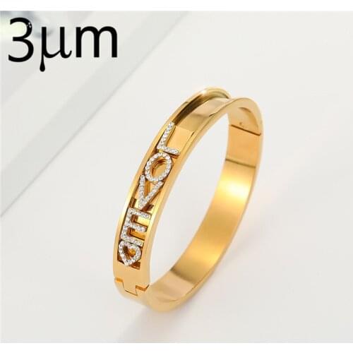 3UMeter Stainless Steel Bracelet Letters Custom Name Bracelet Slide Letter Bangle Gold CZ Personaliz for Women Best Friend Gifts