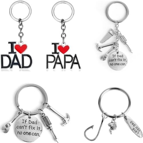 If Dad Can't Fix It No One Can Hand Tools Keychain Daddy PAPA Keyring Birthday Gifts Dad Fathers Day Gifts Key Chain Key Holder