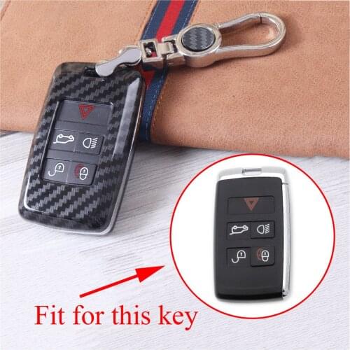 Carbon Fiber Key Case Fit For Range Rover Sport Discovery Sport Discovery4 2018 Parts Key Shell Fob Bag Holder Cover Accessories
